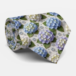 Corbata Hydrangeas & Diamonds Cuello para Boda y Eventos
