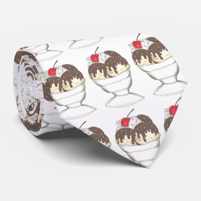 Corbata Ice Cream Shoppe Sundae Foodie Tie (Enrollado)