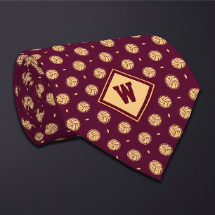 Corbata icónica de voleibol Burgundy Gold