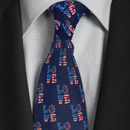 Corbata Icono de amor de bandera estadounidense