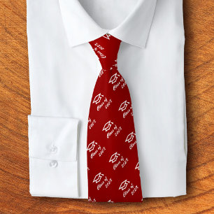 Corbata Icono de Patrón de Gorra Roja de Graduación Año de