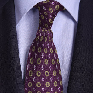 Corbata Iconos de criptografía de Bitcoin púrpura