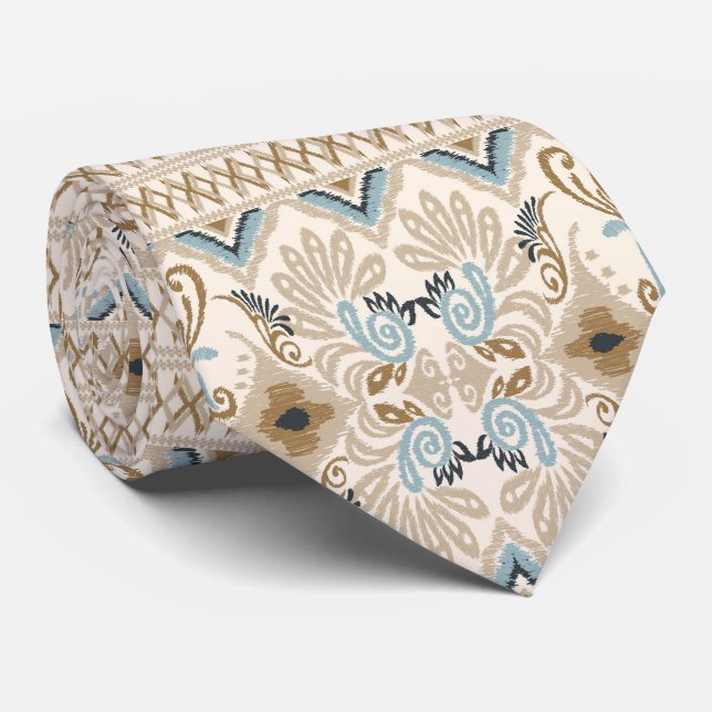 Corbata Ikat Chevron Paisley (Enrollado)