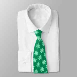 Corbata Ikat Snowflakes - Pino y verde menta