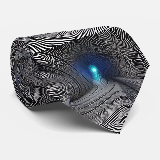 Corbata Ilusión óptica de impresión de cebra, (Enrollado)