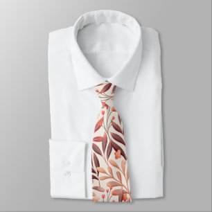 Corbata Ilustración abstracta con hojas y flores