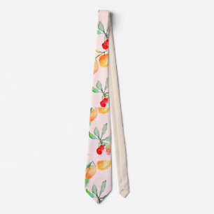 Corbata Ilustración Botánica de Jardin de Frutas Caprichos