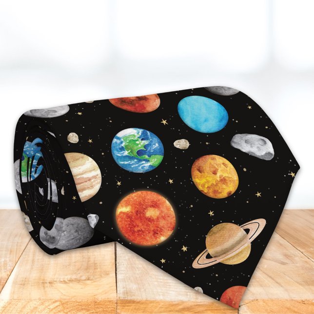 Corbata Ilustración de Acuarela de Planeta del Espacio Ext (Subido por el creador)