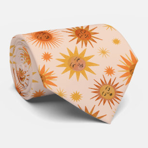 Corbata Ilustracion de color de agua Naranja de Sun Face