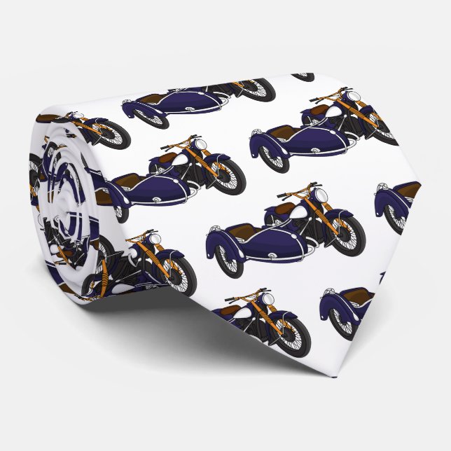 Corbata Ilustracion de motocicleta púrpura de Sidecar (Enrollado)
