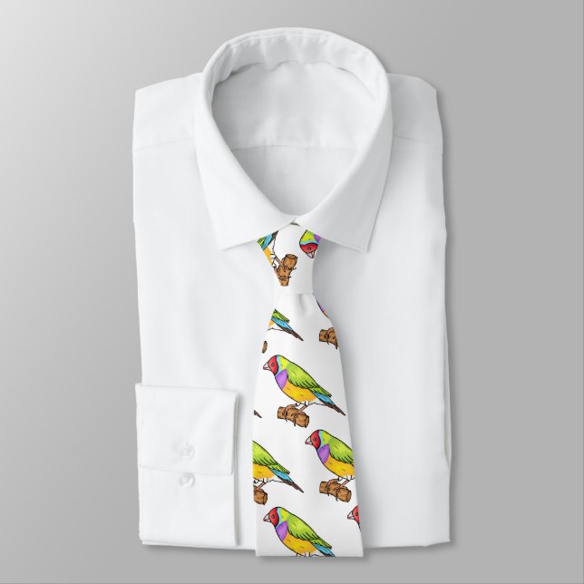 Corbata Ilustracion de personalizado de aves silvestres de (Atado)