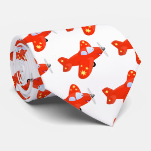 Corbata Ilustracion de personalizado de avión rojo con vue