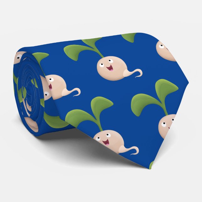 Corbata Ilustracion de personalizado de brote de semillas  (Enrollado)