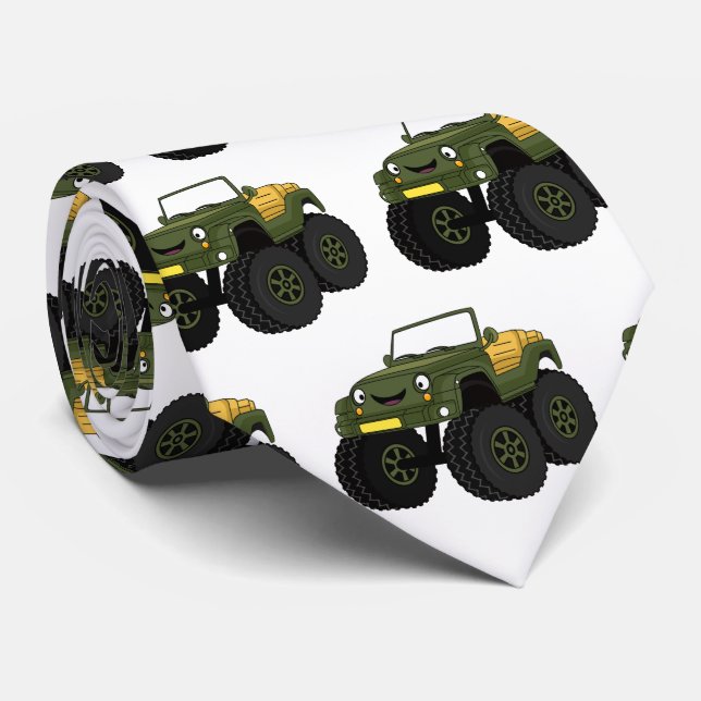 Corbata Ilustracion de personalizado de camión monstruo ve (Enrollado)