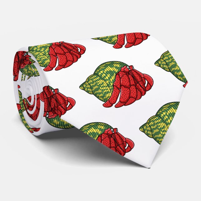 Corbata Ilustracion de personalizado de cangrejo ermitaño (Enrollado)