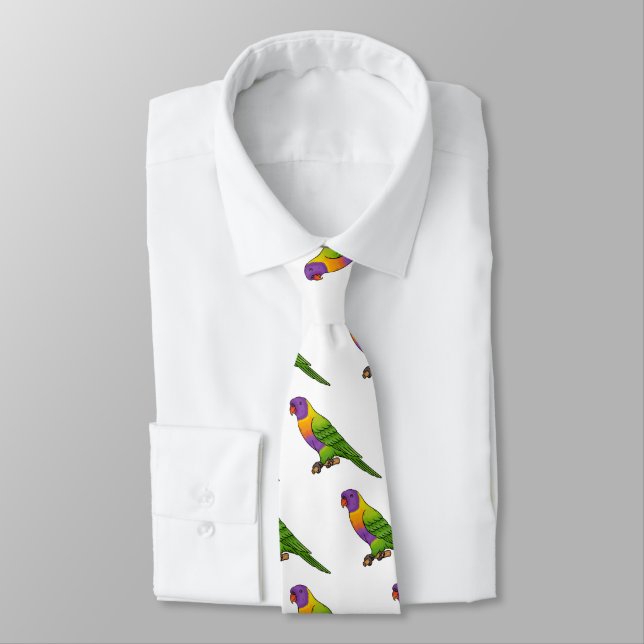 Corbata Ilustracion de personalizado de cocodrilo arcoiris (Atado)