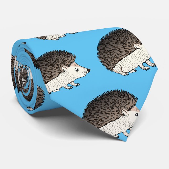 Corbata Ilustracion de personalizado de hedgehog espinoso (Enrollado)