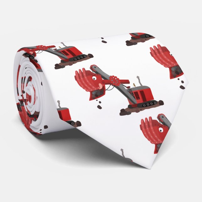 Corbata Ilustracion de personalizado de pala de vapor roja (Enrollado)