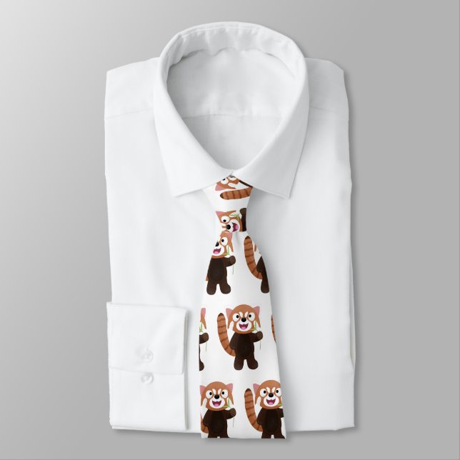 Corbata Ilustracion de personalizado de panda rojo (Atado)