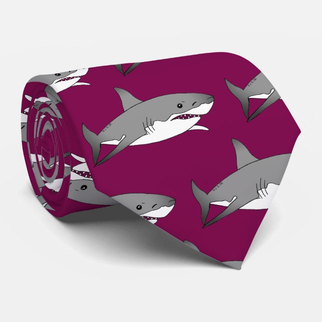 Corbata Ilustracion de Personalizado de tiburón Guay (Enrollado)