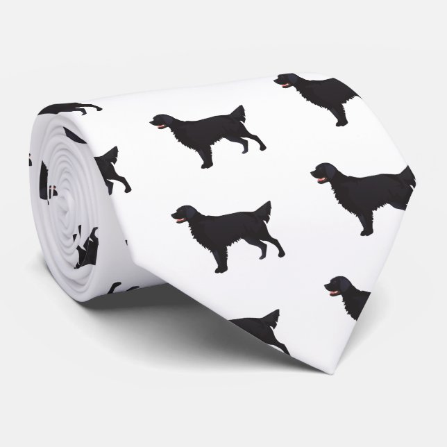 Corbata Ilustracion de raza de perro de recuperación plana (Enrollado)