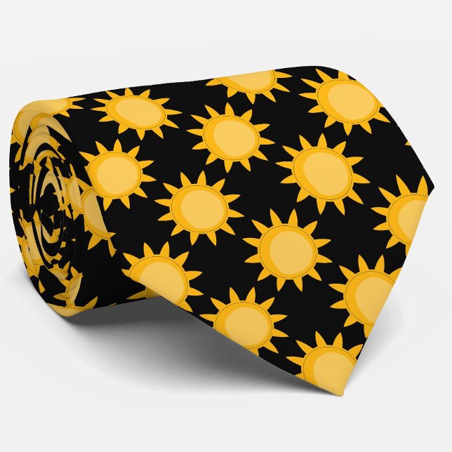 Corbata Ilustración de sol brillante sobre diseño de patró (Subido por el creador)