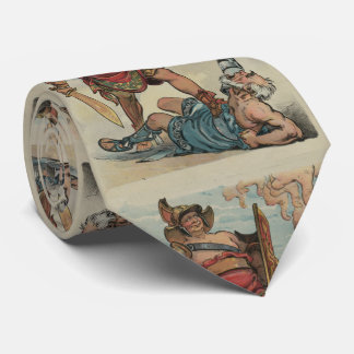 Corbata Ilustracion del vintage de una lucha del gladiador