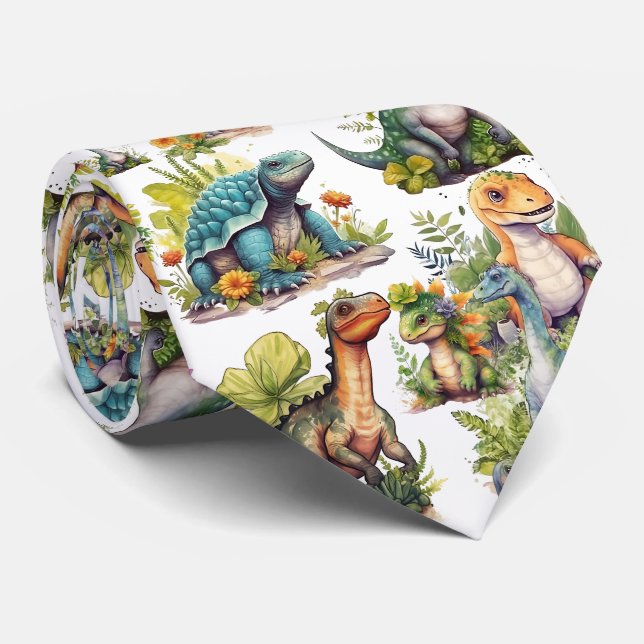 Corbata Ilustracion Dinosaurio (Enrollado)