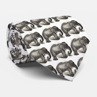 Corbata Ilustracion Elefante Vintage (1891)