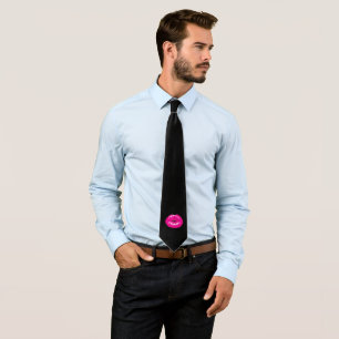 Corbata Ilustracion glamoroso de los labios rosados calien