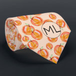 Corbata Ilustracion Peach dibujado a mano Añadir las inici<br><div class="desc">Este patrón de melocotón perfecto fue creado usando mi ilustracion de medios mixtos pintado a mano y hace un diseño peculiar de novedad para aquellos que no toman la vida, o sus medias demasiado en serio! El tono mullido del diseño de tono le da un toque un poco retro. Personalizar...</div>