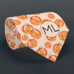 Corbata Ilustracion Peach dibujado a mano Añadir las inici<br><div class="desc">Este patrón de melocotón perfecto fue creado usando mi ilustracion de medios mixtos pintado a mano y hace un diseño peculiar de novedad para aquellos que no toman la vida, o sus medias demasiado en serio! El tono mullido del diseño de tono le da un toque un poco retro. Personalizar...</div>