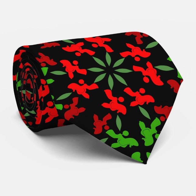 Corbata Ilustración personalizable del patrón de caniche (Enrollado)