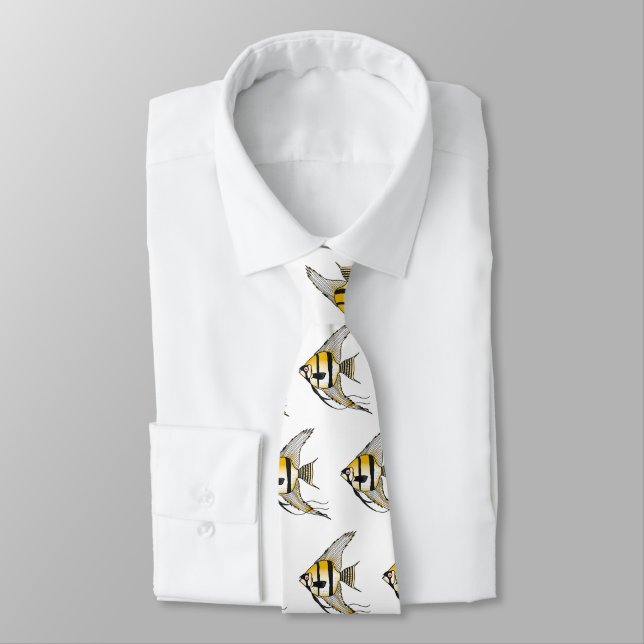Corbata Ilustracion personalizado de angelotes a rayas (Atado)