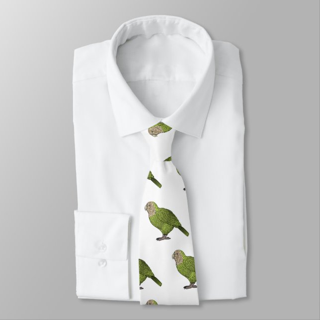 Corbata Ilustracion personalizado de aves Kakapo (Atado)