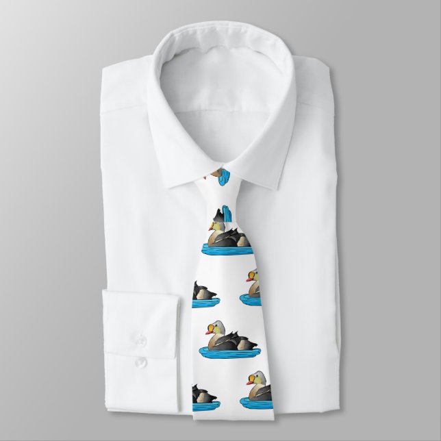 Corbata Ilustracion personalizado de aves King eider (Atado)