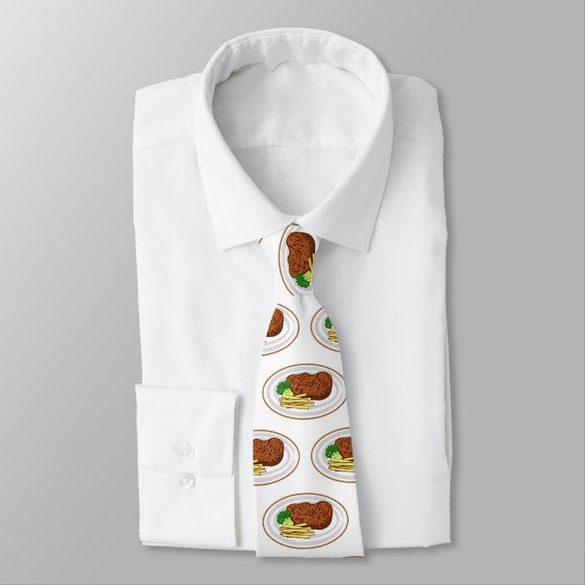 Corbata Ilustracion personalizado de carne (Atado)