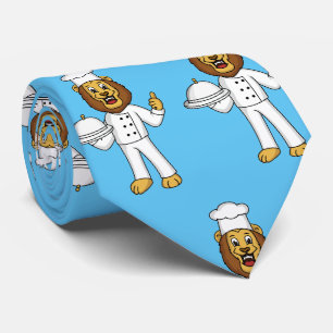 Corbata Ilustracion personalizado de chef de un bonito leó