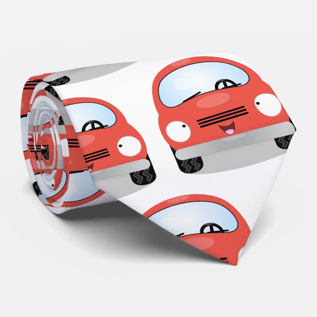 Corbata Ilustracion personalizado de coches Cute kawaii (Enrollado)