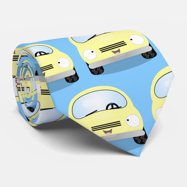 Corbata Ilustracion personalizado de coches Cute kawaii (Enrollado)