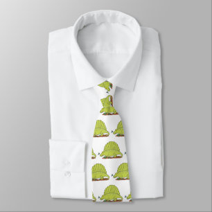 Corbata Ilustracion personalizado de dimetrodon verde lind