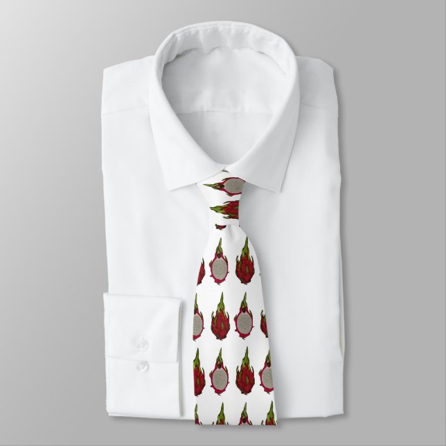 Corbata Ilustracion personalizado de fruta dragón (Atado)