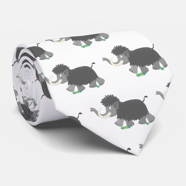 Corbata Ilustracion personalizado de mamut torpe (Enrollado)
