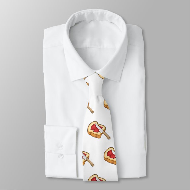 Corbata Ilustracion personalizado de pan y mermelada (Atado)