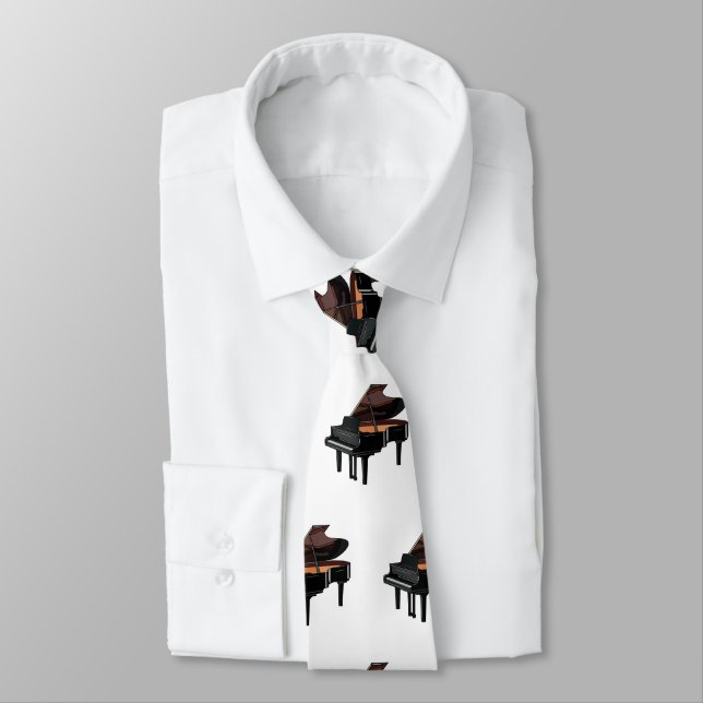 Corbata Ilustracion personalizado de piano (Atado)