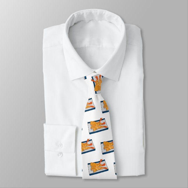 Corbata Ilustracion personalizado de tempura gambas (Atado)