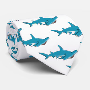 Corbata Ilustracion personalizado de tiburón martillo