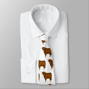 Corbata Ilustracion personalizado de vaca de Highland