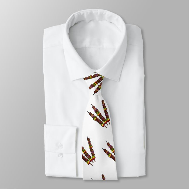 Corbata Ilustracion personalizado kebab o kabob (Atado)