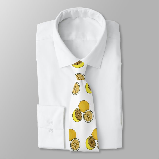 Corbata Ilustracion personalizado limón (Atado)